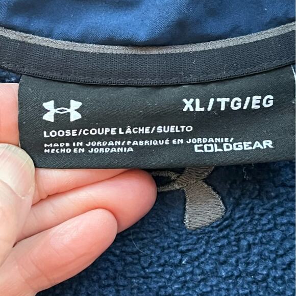 Under Armour Specialist Henley 2.0 Pullover Snap Neck Sweater Jacket Men XL Blue - Picture 5 of 8